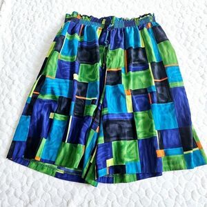 Vintage Maggie Sweet shorts true Vtg stained glass patchwork 80s retro long